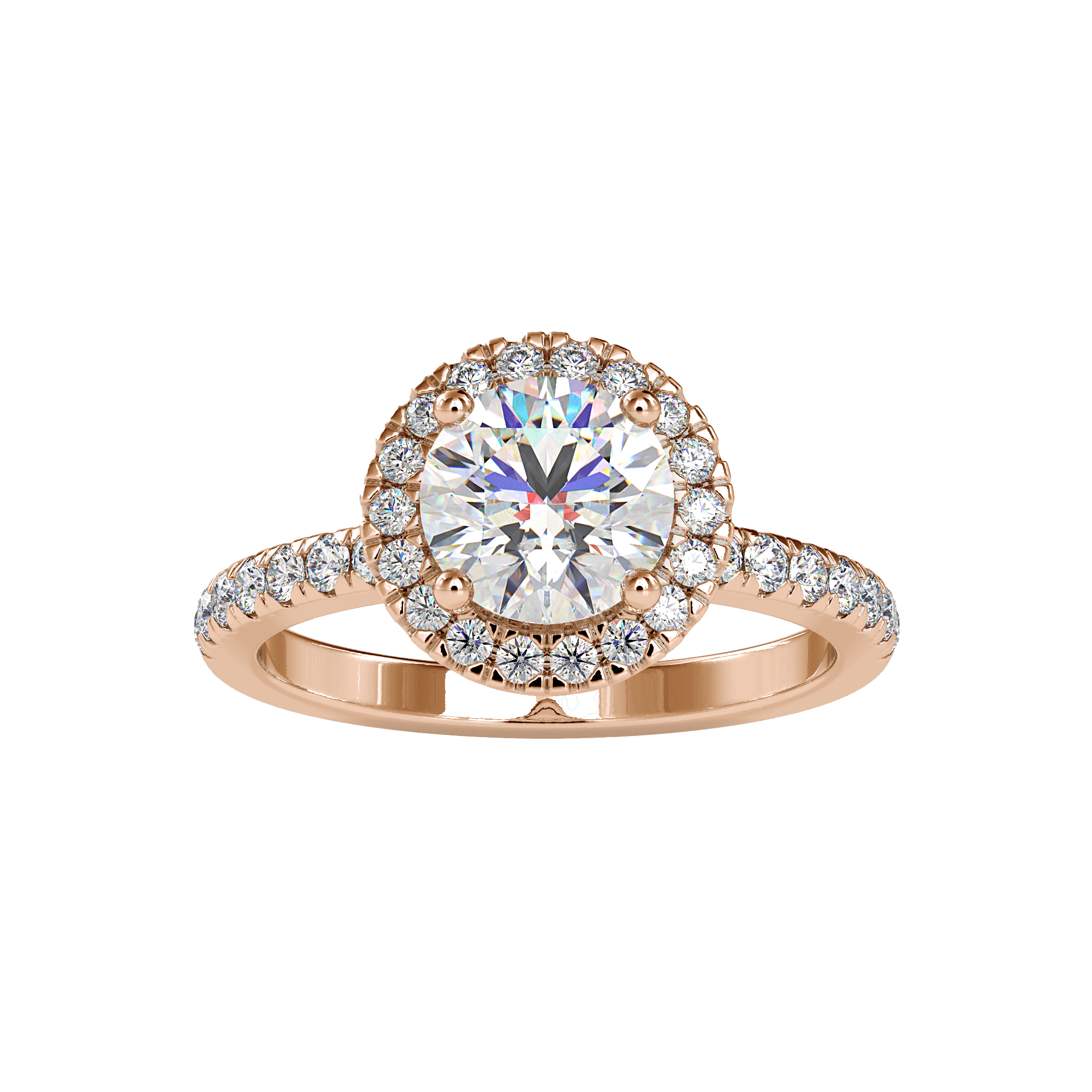 Buy Classic Solitaire Halo Ring | Eva-Gems Ring Eva Gems Rose Gold 3(14.0mm)